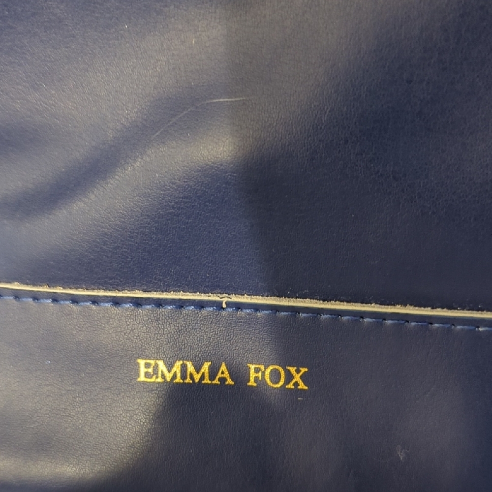 Emma Fox Blue Leather Tote Sleek Design - Picture 3 of 13